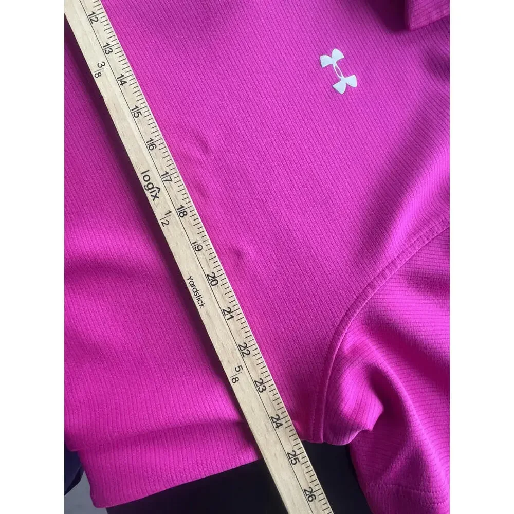 Under Armour Men’s 2XL Pink HeatGear Polo Shirt Loose Fit Y2K Athletic Performan - Picture 6 of 8